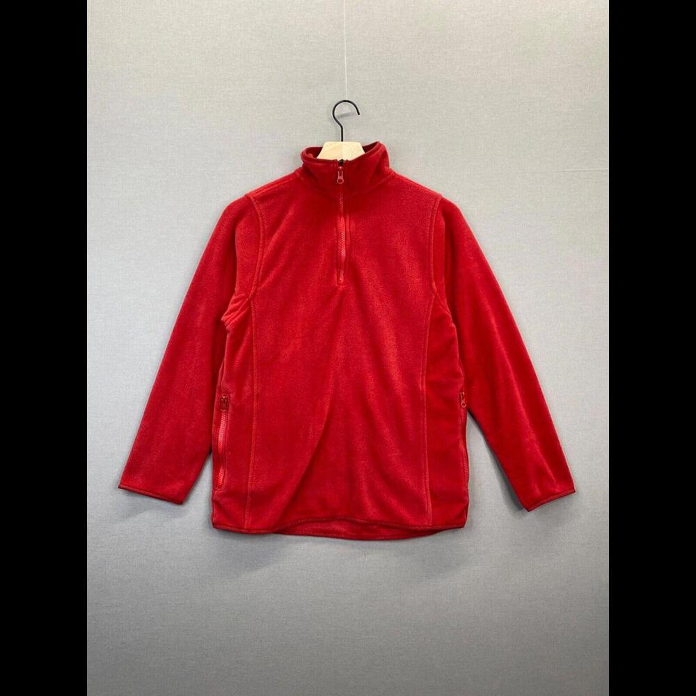 Tommy Hilfiger Womens Red Sweater Fleece Mock Neck Zipped Size 16 "